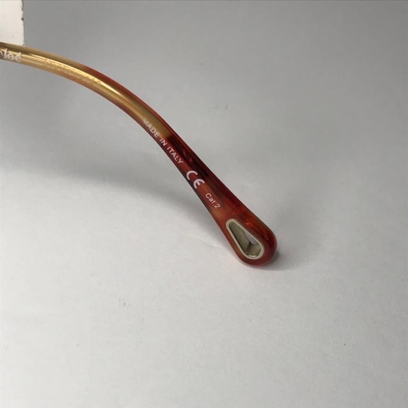 New authentic💯- CHLOE CH0024S 002 Round Gold Pink Grey 60 mm Women's Sunglasses - Picture 13 of 14